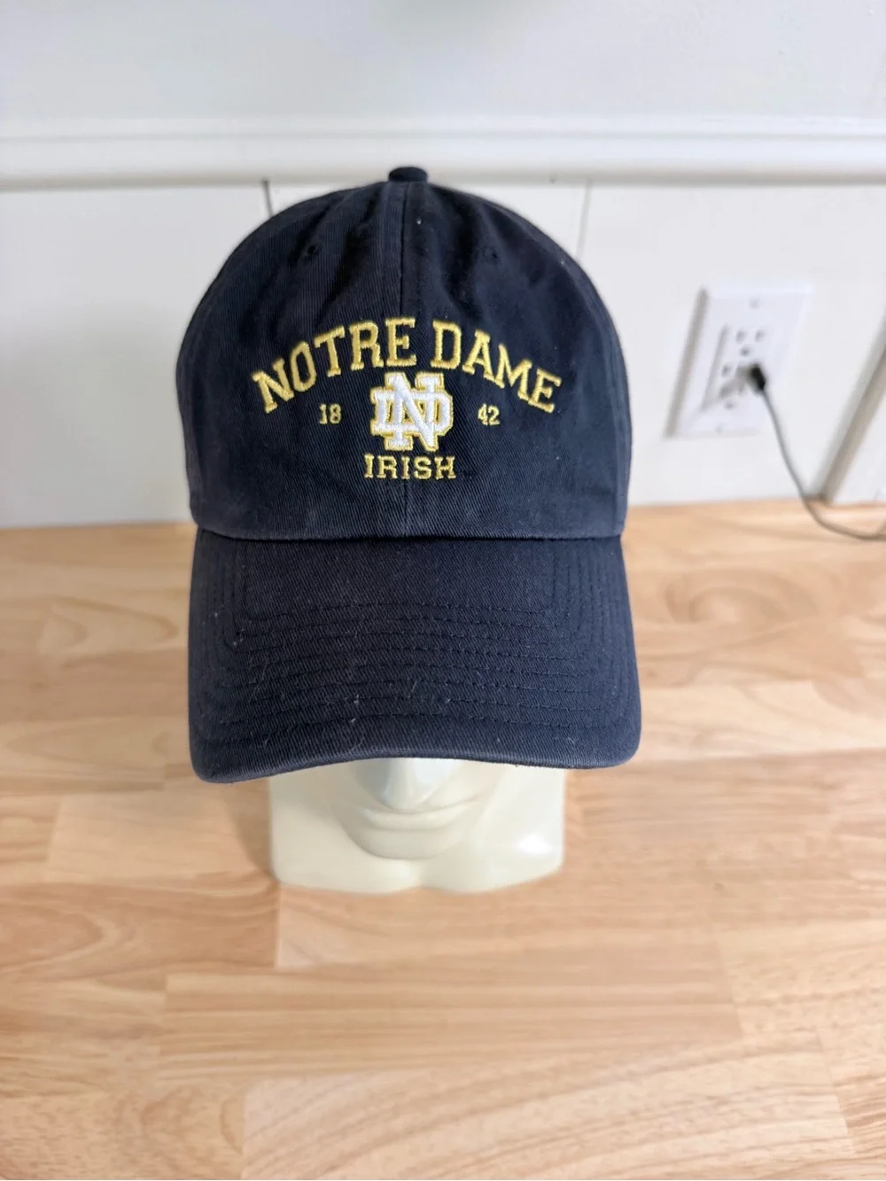 47 Navy Hat Notre Dame 'Irish' Embroidered Logo in Yellow